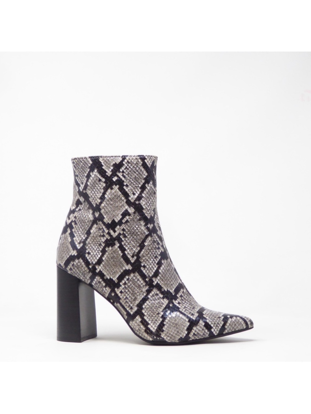 Jeffery Campbell Raven Leather Python Ankle Boot Sz 7.5